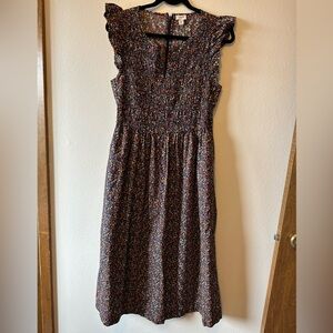 J.Crew Smocked flutter-sleeve midi dress